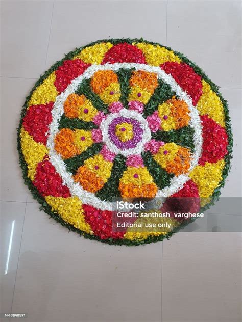 Onam Pookalam A Harvest Festival Celebration Kerala India Stock Photo ...