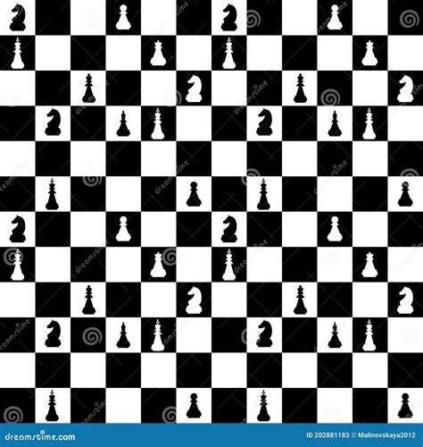 Chess Board Seamless Pattern with Figures. Classic Chess Game. Stock Vector - Illustration of ...