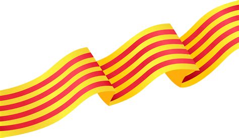 Catalonia flag wave isolated on png or transparent background 19953550 PNG