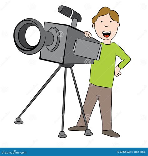 Cartoon Cameraman With Camera Stock Vector - Illustration of film ...