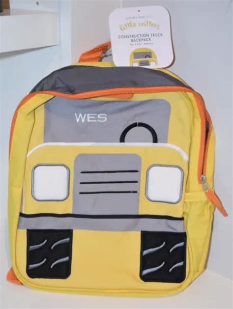 POTTERY BARN KIDS Little Critters Construction Truck Backpack WES Monogram NWT $9.89 - PicClick