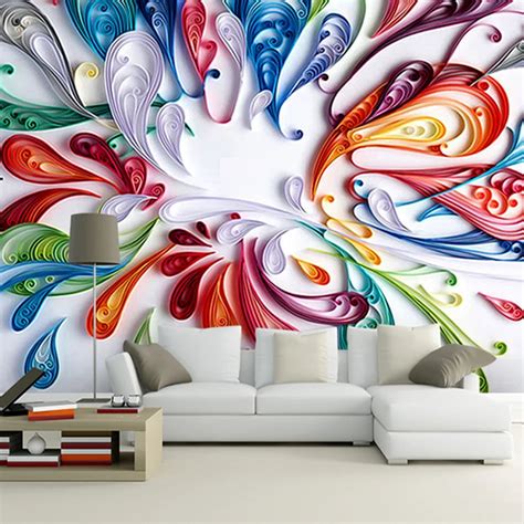 Custom-3D-Mural-Wallpaper-For-Wall-Modern-Art-Creative-Colorful-Floral ...