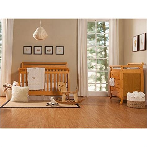 DaVinci Emily 4-in-1 Convertible Crib Nursery Set w/ Toddler Rail in Honey Oak | Baby Shop