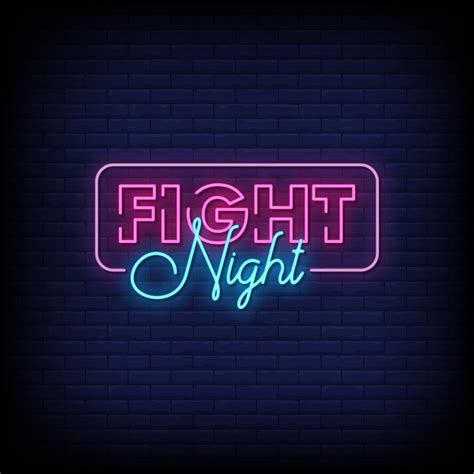 Fight Night Neon Signs Style Text Vector 2263449 Vector Art at Vecteezy