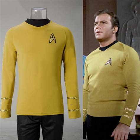 Stars Trek The Original Series Kirk Shirt Uniform Halloween Yellow ...