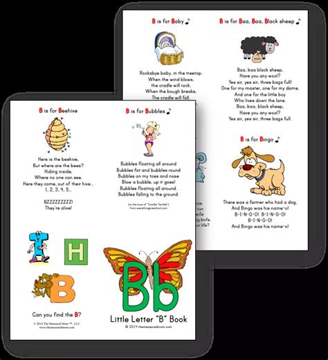 Free letter B book of rhymes and songs | Letter b song, Letter i song ...