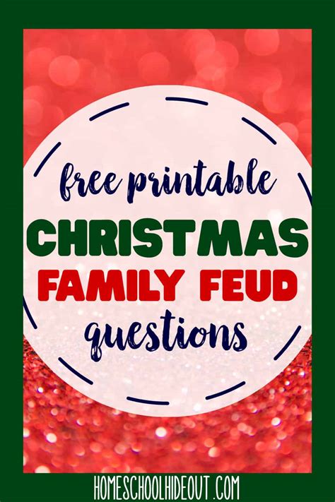 Free Printable Family Feud Christmas Questions - Homeschool Hideout