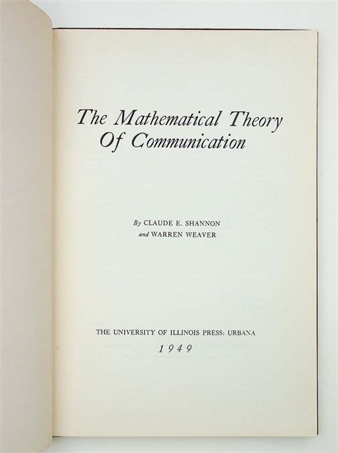 The Mathematical Theory of Communication | Claude E. Shannon, Warren Weaver | First Edition