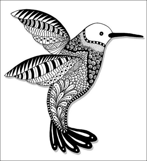 Hummingbird Zentangle | Tangle art, Zentangle drawings, Color art lessons