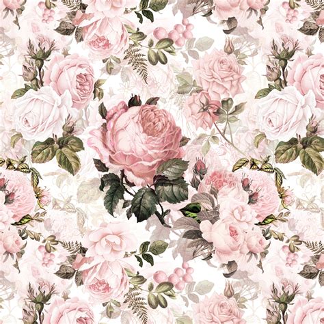 Buy Vintage Blush Victorian Roses wall mural - Free US shipping at ...