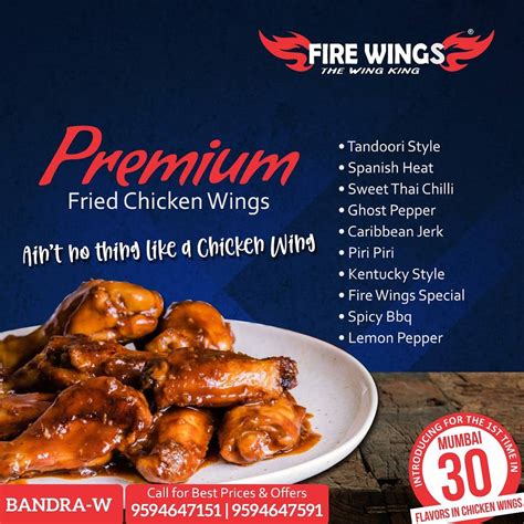 Menu at Fire O wings, Thane