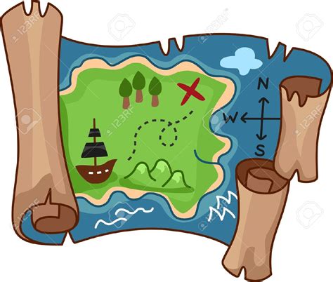 scroll map - Clip Art Library