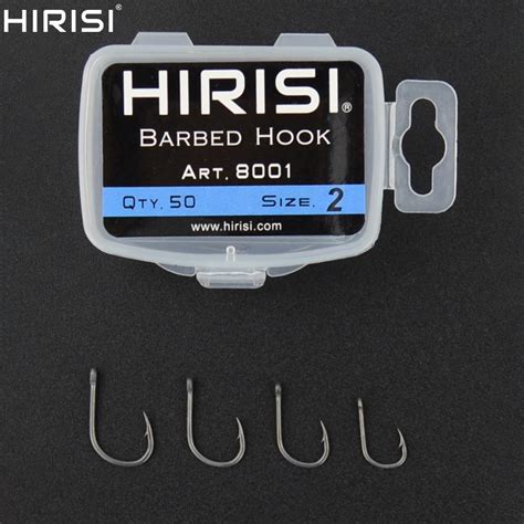 Buy Hirisi 50pcs Barbed Coated Carp Fishing Hooks with Eye Design In ...