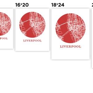 Liverpool Map Print City Map Poster - Etsy