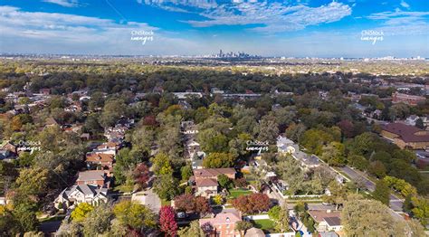 Aerial drone view above Beverly neighborhood, Chicago - chistockimages.com