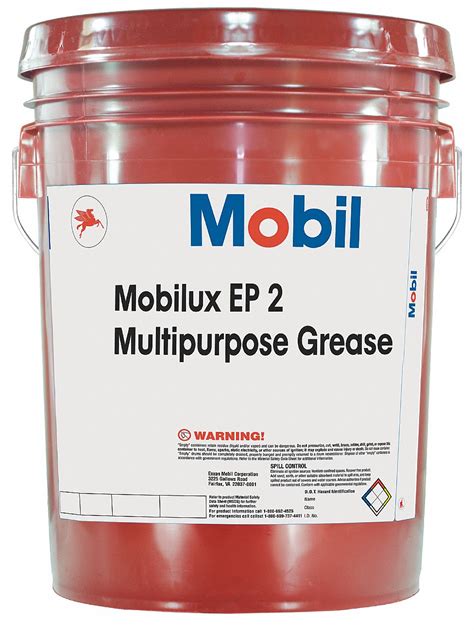 MOBIL Grasa para Presiones Extremas Mobilux® EP 2 Marrón Tostado Cubeta 5 gal. No Clasificado ...