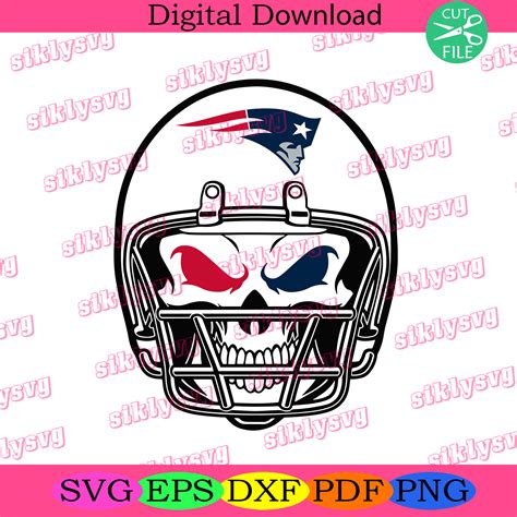 New England Patriots Skull Helmet Svg Sport Svg, Football Svg - SilkySVG