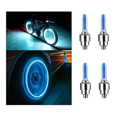 ONTRACK Cycle Tyre Valve Light Bike Wheel Valve Light LED Wheel Reflectors (Blue, Pack of 2 ...