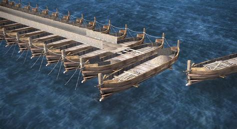 Persian pontoon bridge (5th century BC) - 3D scene - Mozaik Digital ...