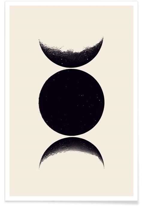 Monochrome Moon Poster | JUNIQE