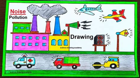 sound pollution drawing | noise pollution drawing in simple and easy steps | science drawing ...