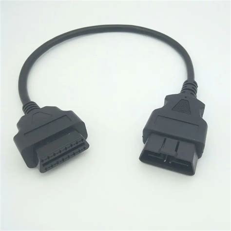 30cm OBD2 16Pin Male to Female Extension Cable Transfer Connector OBD ...