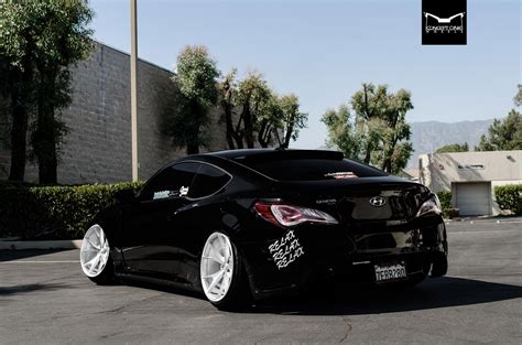 Stanced Out Black Hyundai Genesis Coupe Featuring Chrome Concept One ...