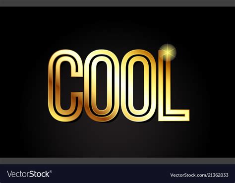 Cool word text typography gold golden design logo Vector Image