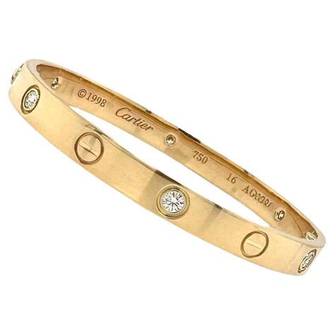 Cartier 'Love' Yellow Gold Bracelet at 1stDibs | 750 16 cartier ip 6688, catier, cartoer