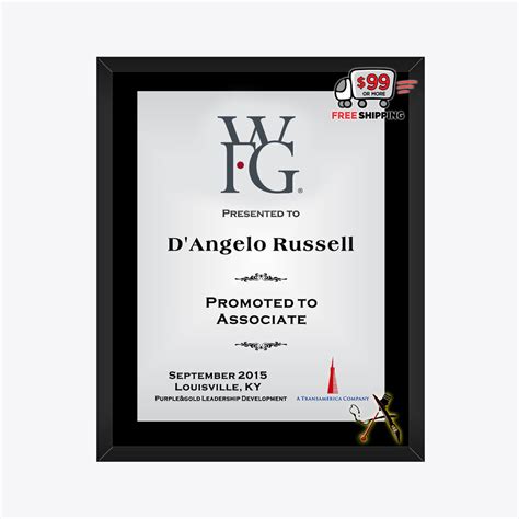 WFG Associate Promotion Plaque (Item# WFG-0810SBW) WFG Logo — Award Art