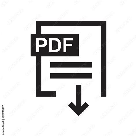 Vecteur Stock Download pdf icon template black color editable. Download Pdf icon symbol Flat ...