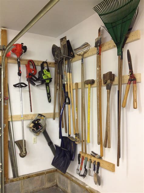 Great way to organize your tools in the garage. | Garden tool storage ...