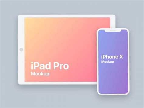 Flat iPad and iPhone X Mockup - Mockup Love