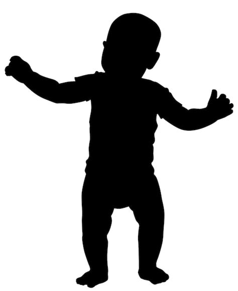 Premium Vector | Vector silhouette of a little boy who learns to walk ...