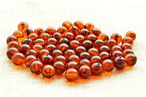 Loose Amber Beads Rounded 6mm 5-100 Pcs Jewelry Supplies Loose | Etsy