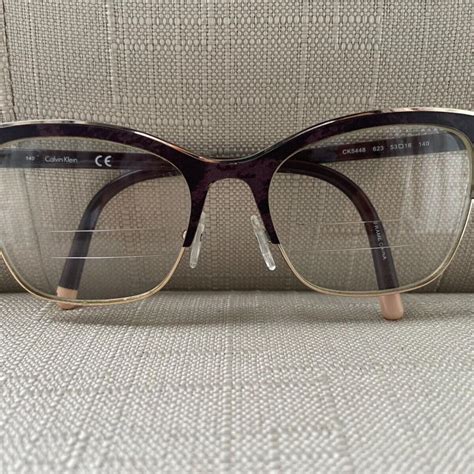 Calvin Klein Eyeglasses Frame Brown/Gold Tone CK5448... - Depop