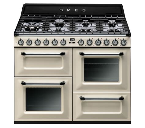 Buy SMEG TR4110P1 Dual Fuel Range Cooker - Cream & Black | Free Delivery | Currys