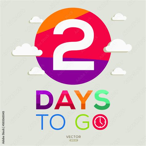 2 Days Countdown left, vector illustration. Stock Vector | Adobe Stock