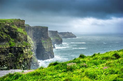 Green grass covered mountain, liscannor, ireland HD wallpaper ...