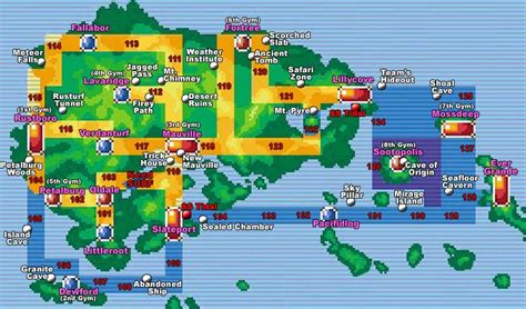 Hoenn Region Map | Town References