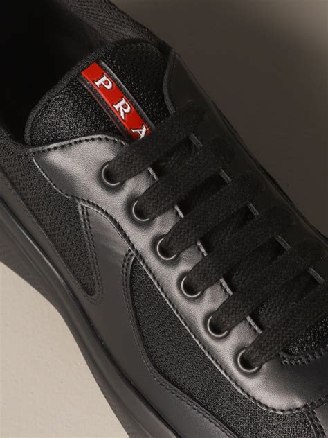 PRADA: Americas cup sneakers in leather and mesh | Sneakers Prada Men ...