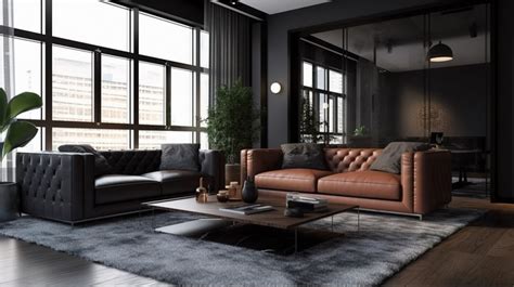 Black Leather Furniture Decor Modern Living Room Has Backgrounds | JPG Free Download - Pikbest