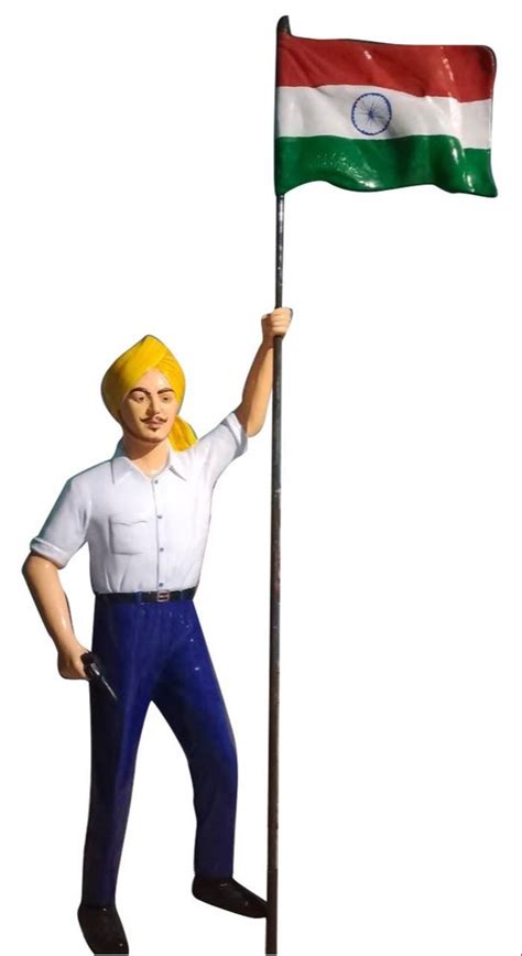 Multicolor Fiberglass Bhagat Singh Statue, For Exterior Decor, Size ...