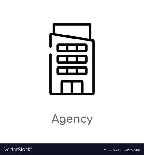 Outline agency icon isolated black simple line Vector Image