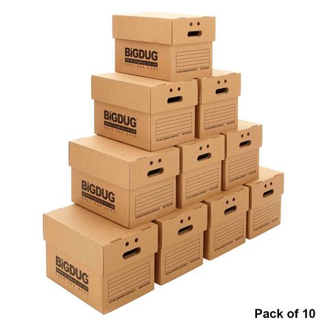 10 x Document Boxes Cardboard Heavy Duty Archive Storage File Box NO ...