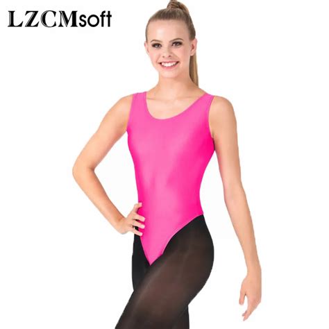 LZCMsoft Women's Sexy Tank Gymnastics Leotard Spandex Lycra Sleeveless ...