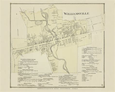 Williamsville 1866 New York Erie Co Atlas Old Town Map - Etsy UK