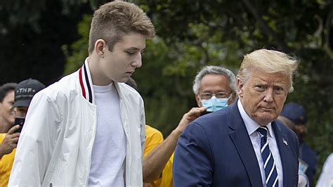 Barron Trump Looks Grown Up Towering Over Dad President Trump In Rare ...