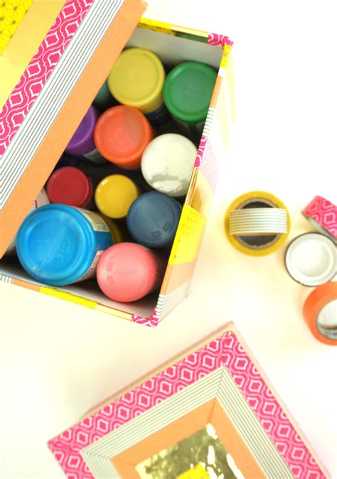 Decorative Storage Boxes - How To Make Them With Washi Tape