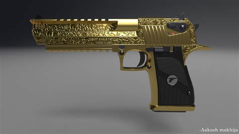 Golden Desert Eagle Wallpaper